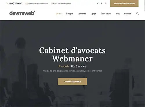 Projet de site internet pour cabinet d'avocat