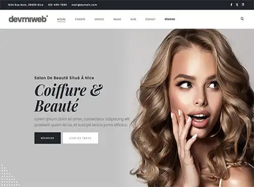Projet de site internet Institut de beauté