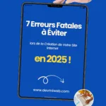 Infographie sur les 7 erreurs fatales à éviter sur un site internet, guide réalisé par Devmiweb agence web à Nice