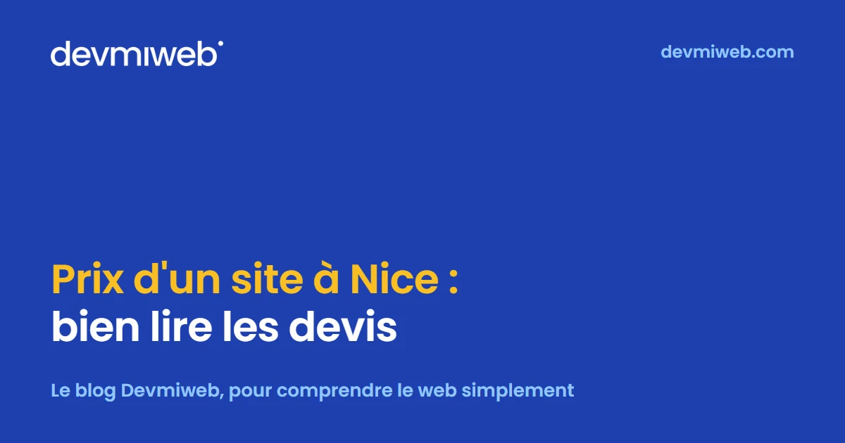 Couverture de l’article « Combien coûte un site internet à Nice ? Prix et comparaison des devis », blog Devmiweb