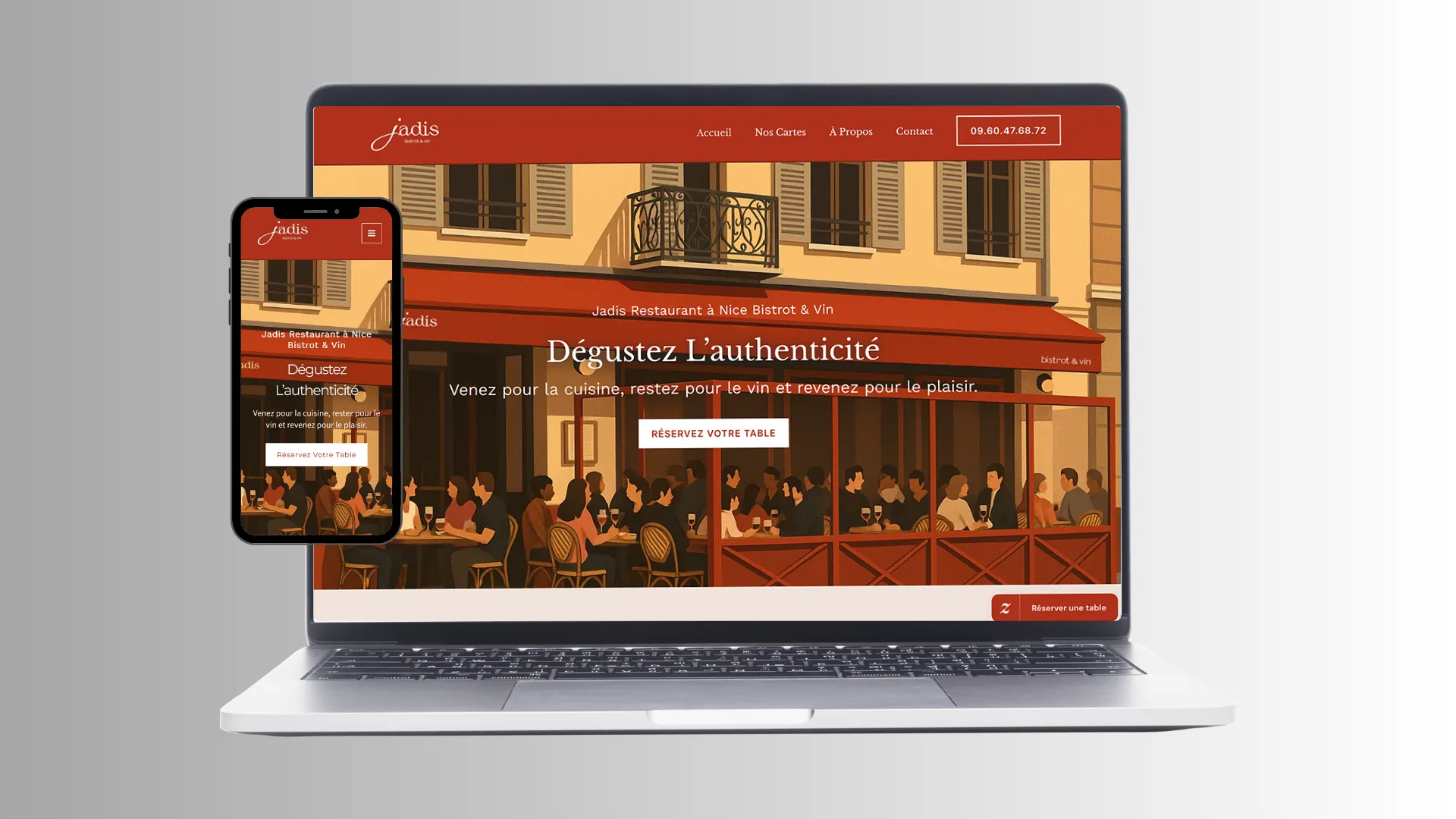 Illustration principale de Devmiweb présentant ses deux expertises : création de sites internet et SEO local à Nice