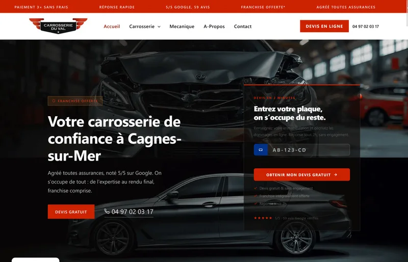 Site internet Carrosserie Duval — Cagnes-sur-Mer