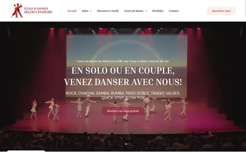 Site internet École 10 Danses — École de danse Nice