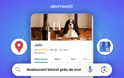 Stratégie de visibilité locale sur Google My Business pour des entreprises de Nice, service proposé par Devmiweb