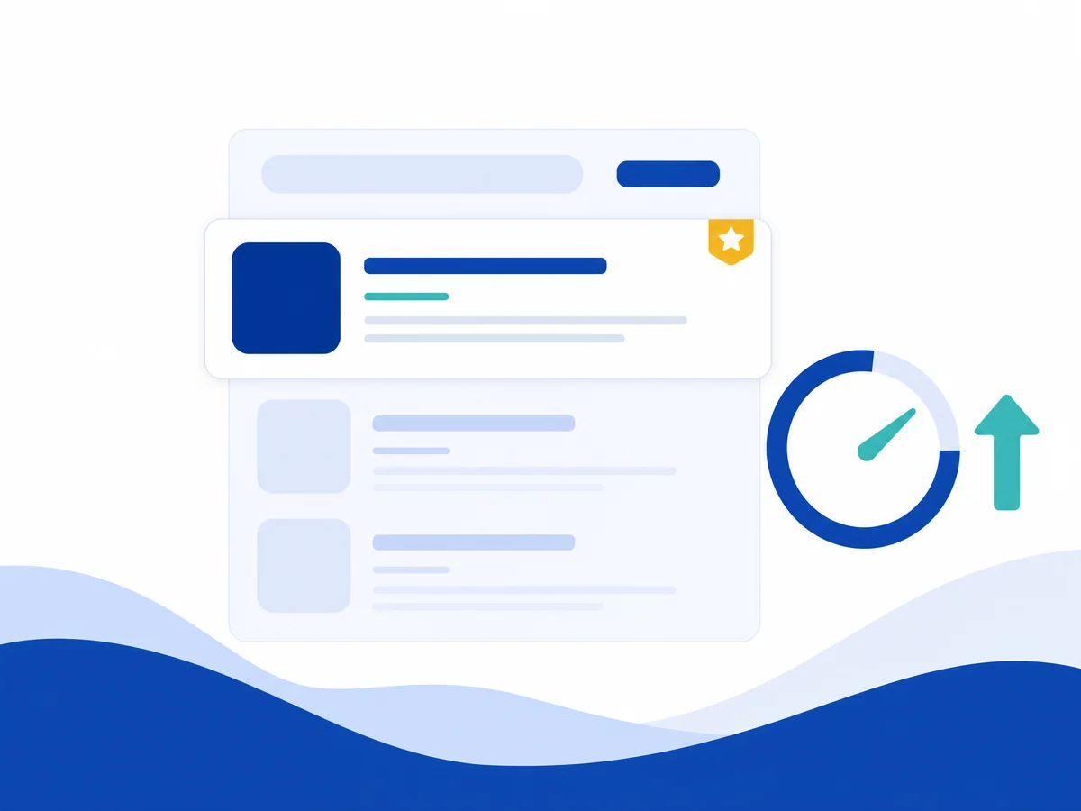 Une annonce en tête des résultats de recherche et la jauge de budget d'une campagne