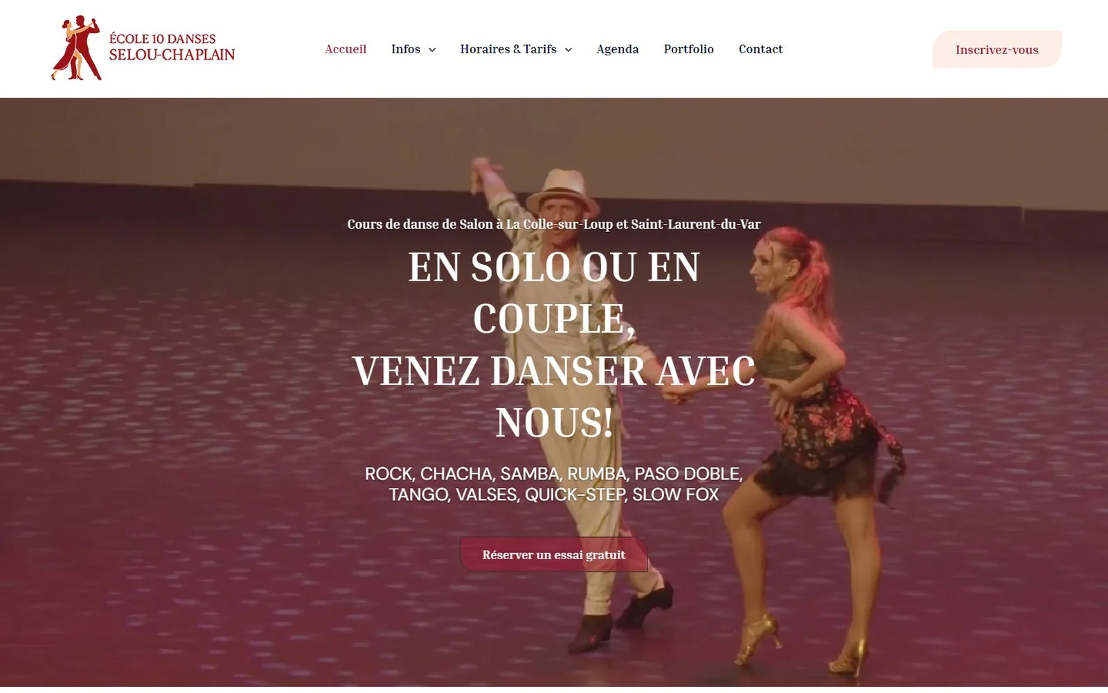 Site internet École 10 Danses · École de danse Nice