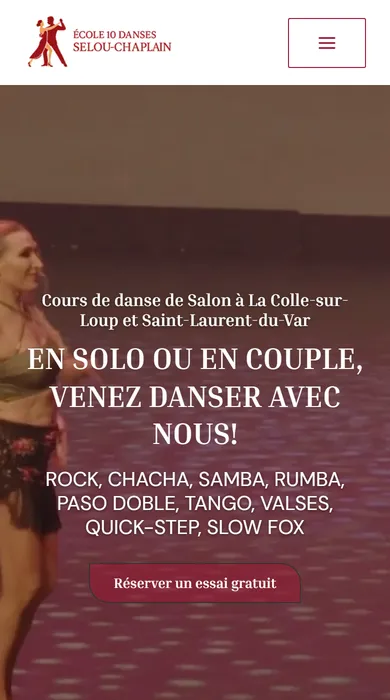 Site de École 10 Danses sur téléphone