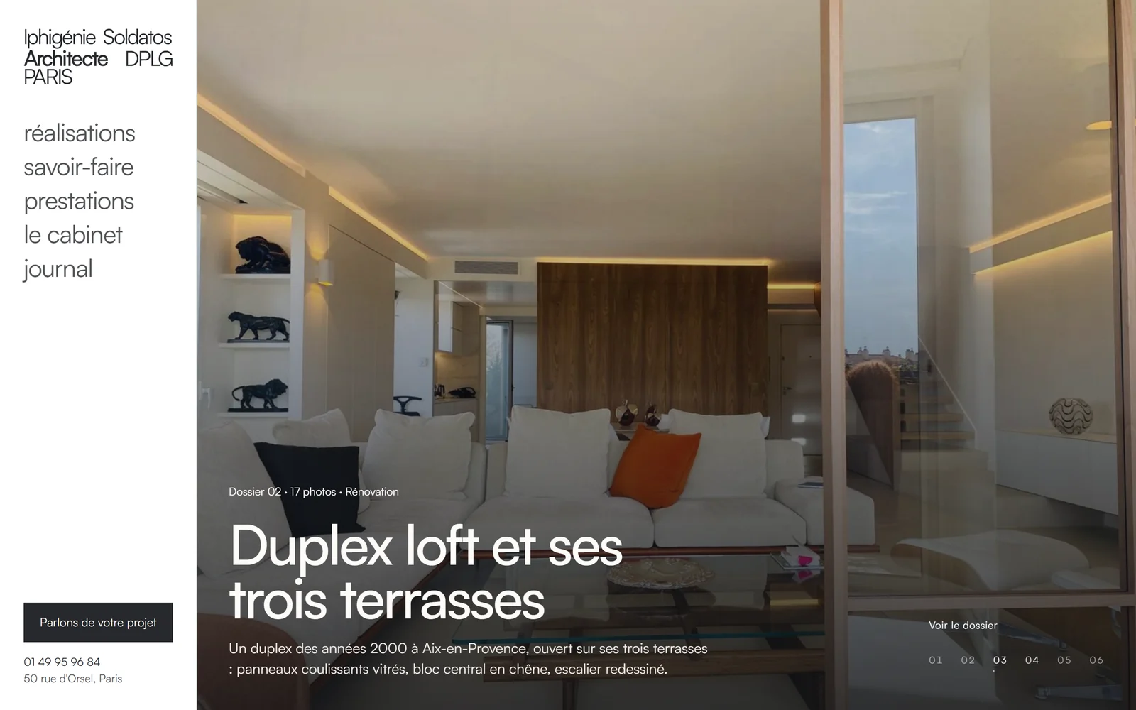 Site internet de Iphigénie Soldatos, réalisé par notre agence web